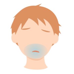 青髭に悩んでいる男性のイラスト